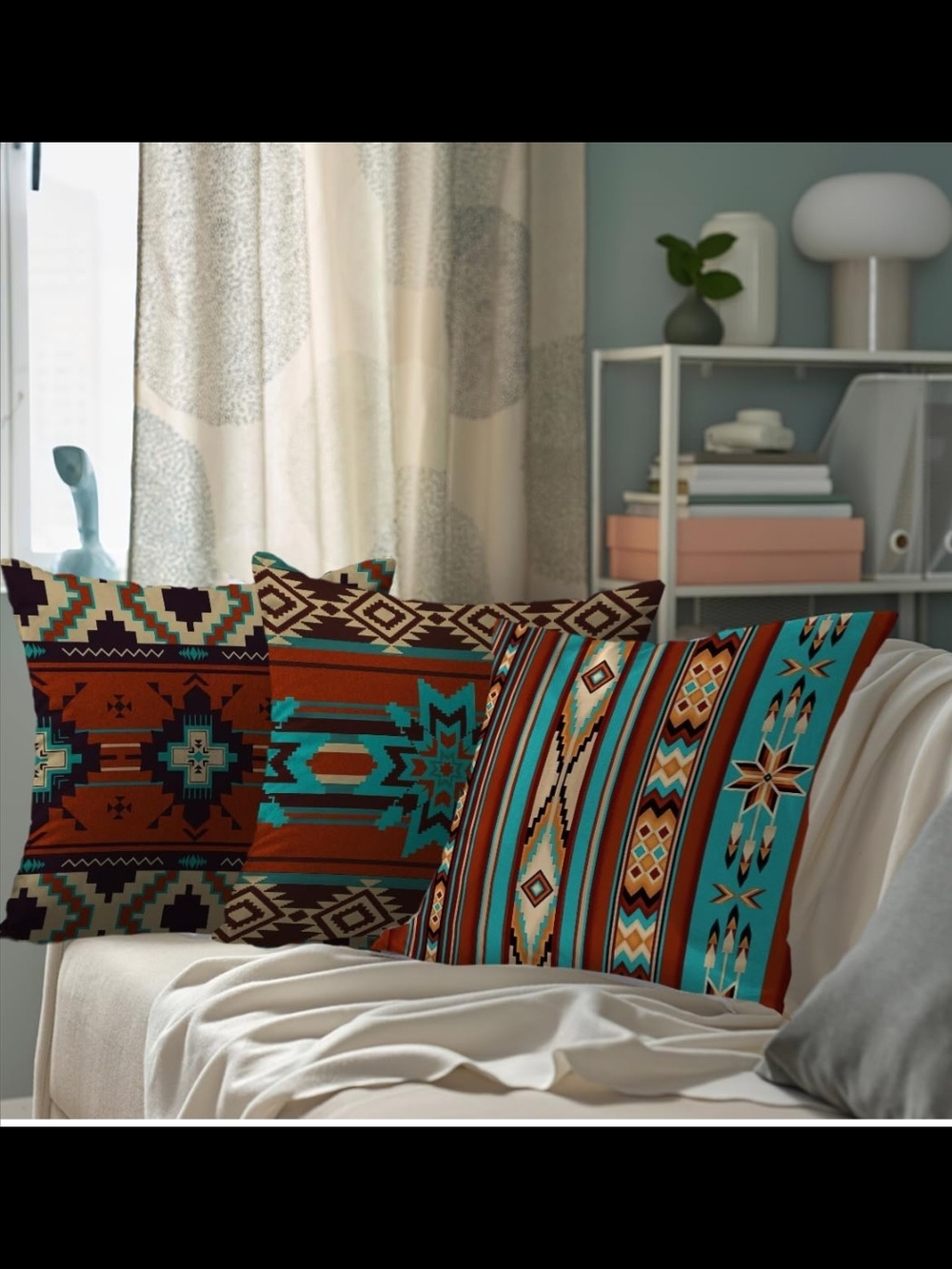 Southwestern Throw Pillow Covers - Set Of 6. These Are Covers Only No Pillows! - Picture 2 of 5